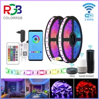 colorrgb led strip lights wifi smd5050 work with alexa google assistant phone app dimmable color