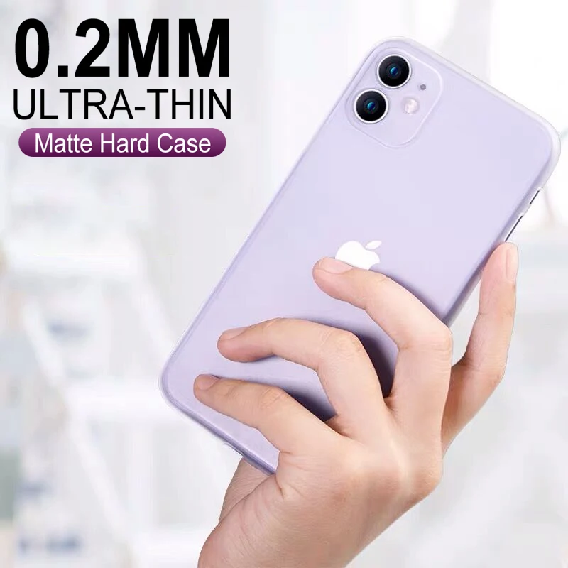 0 2 мм ультра тонкий чехол для Iphone Se 2020 7 8 6S 6 Plus Прозрачный матовый полный Чехол