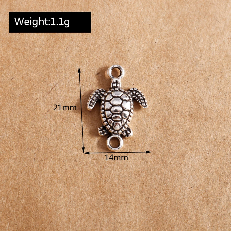 

20pcs Tortoise Accessories Zinc Alloy Connector Charms for Jewelry Making Animals Pendant DIY Bracelets Necklace Finding