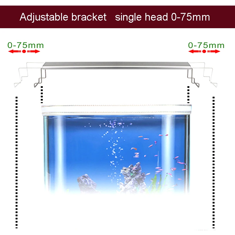 

ZRDR fish tank LED light, aluminum alloy material 200mm-600mm, high light transmittance telescopic waterweed LED bracket light