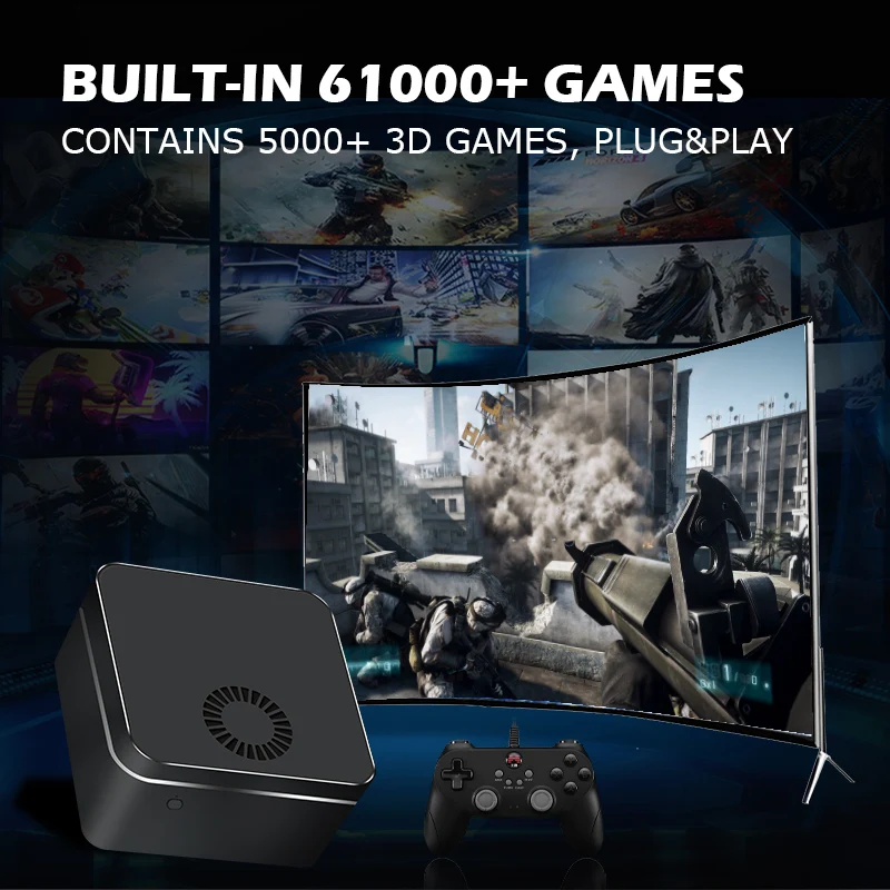 Супер консоль для видеоигр в ретро стиле X PC Mini Box PS2/PS1/WII/SS/N64 Windows 11 PRO UHD игровой