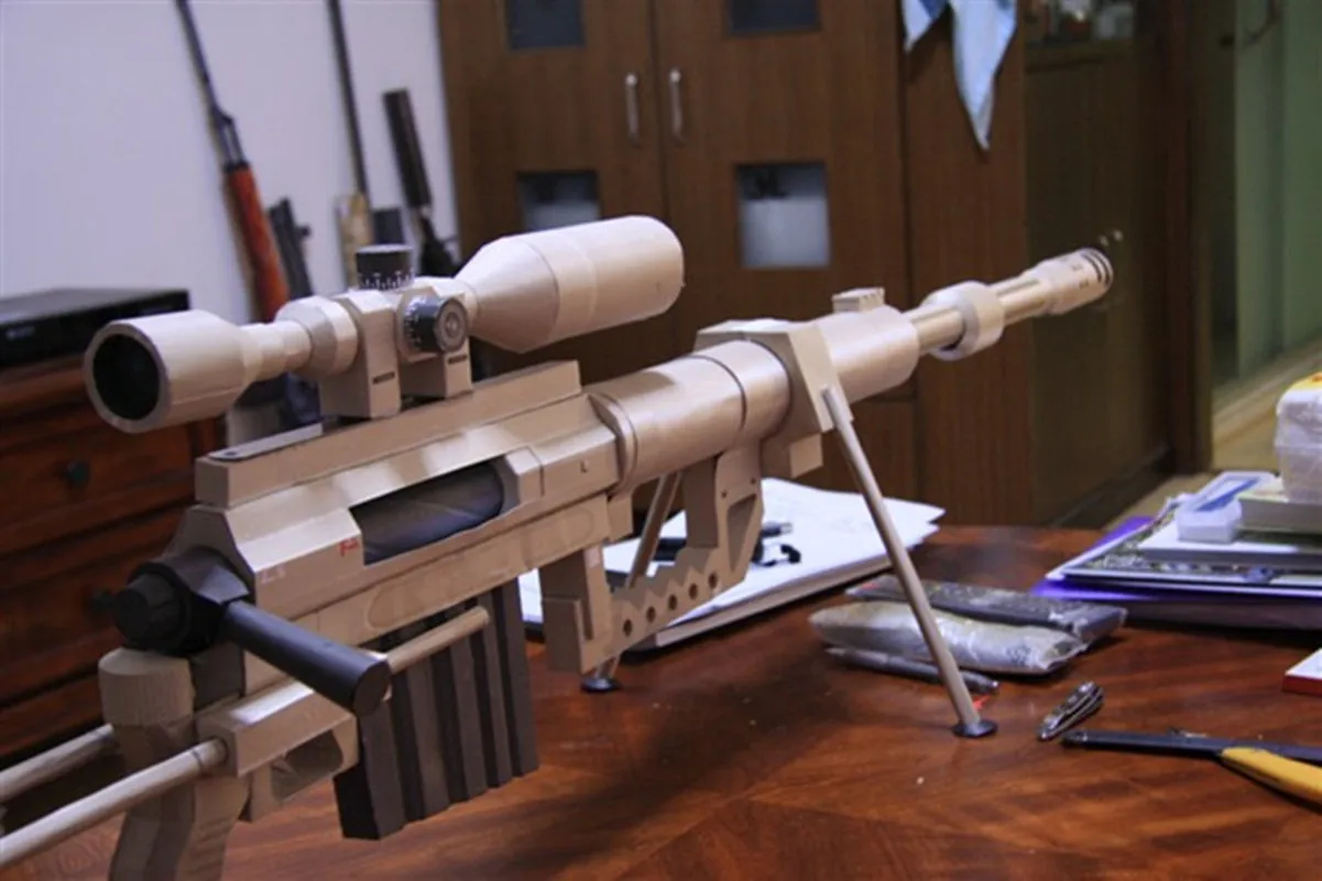 Масштаб CheyTac 1:1 тяжелая снайперская винтовка пистолет сделай сам бумажная модель