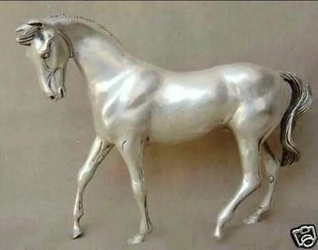 

antique excellent old Tibet Silver Horse Statue