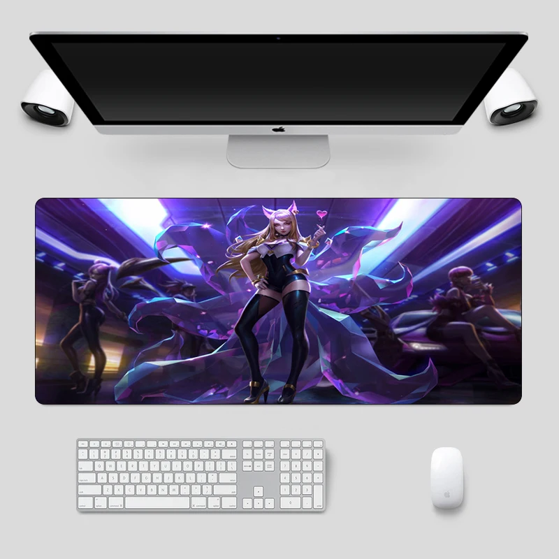 Большой игровой коврик для мыши Ahri Skins 70x30 см прочная резиновая компьютерная