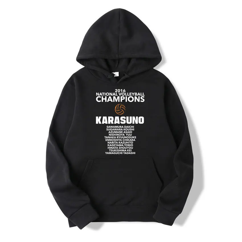 

Unique Anime Haikyuu Karasuno Harajuku Style Print Pullover Soft Breathable Spring Quality Tracksuit Casual Loose Hoodies Male