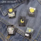 Эмалированная заколка в стиле панк для Хэллоуина, темный черный скелет, кошка, летучая мышь, луна, значок на лацкан, одежда, сумка, брошь на шляпу, новинка, Готическая Женская Подарочная бижутерия