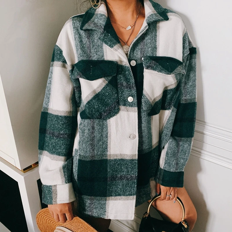 Большие размеры Женские топы и блузки Винтажный Зеленый Топ с длинным рукавом