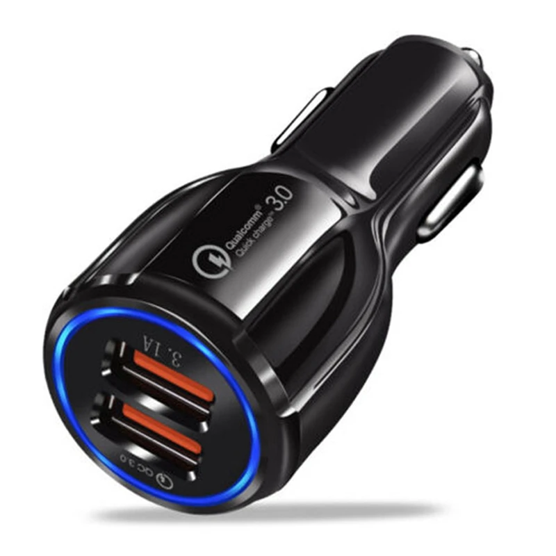 

Multifunctional Dual Usb Car Charger 2 Port USB Fast Car Charger 3.0 Dual USB For Samsung iPhone Android Cell Phone Accessories