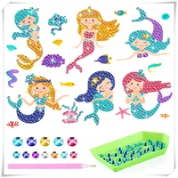 wholesale no 1 5d diy diamond painting stickers kits for kids embroidery diamond art mosaic stickers sets by numbers kid kits