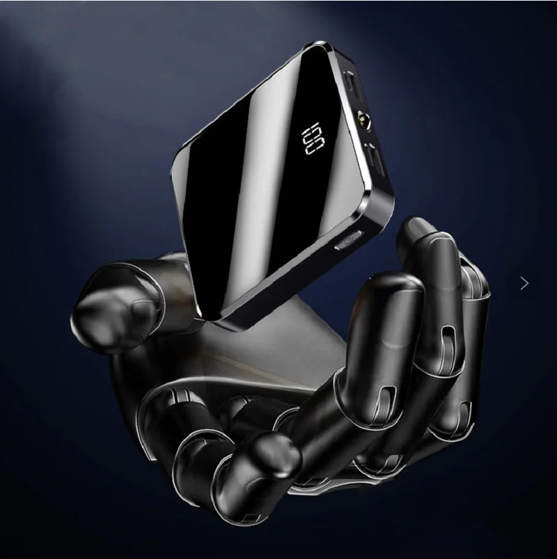 mini power bank 30000mah small size large capacity portable charger 2 usb mirror screen external battery for smart mobile phone free global shipping