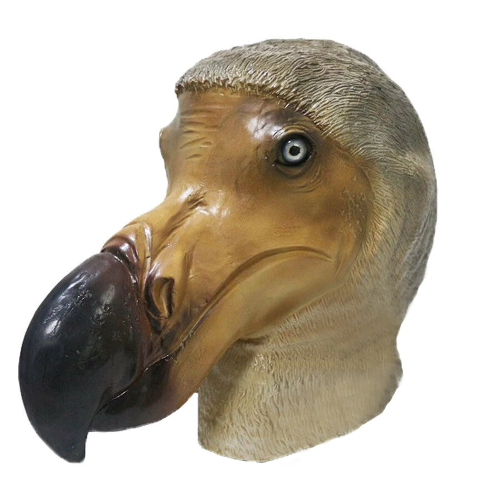 

Латексная Реалистичная коричневая Карнавальная маска Dodo Bird для косплея