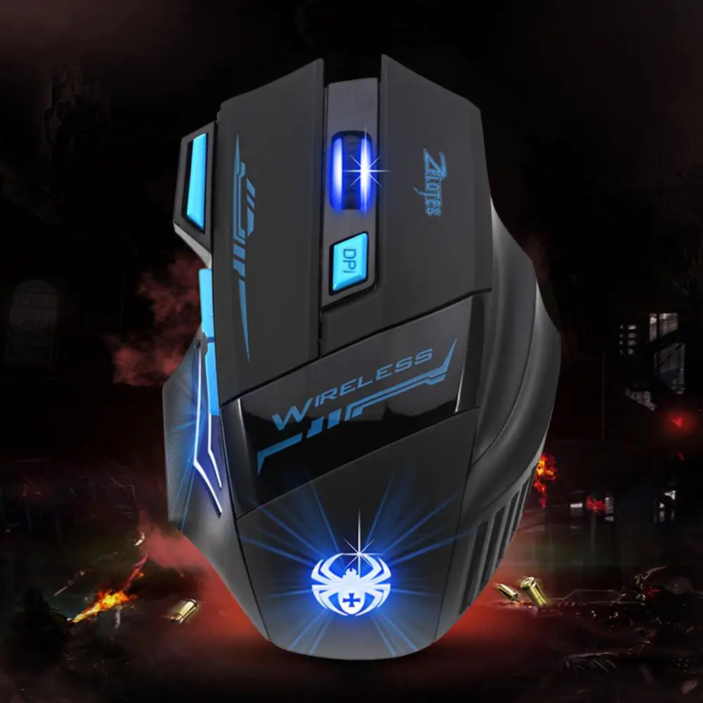 Игровая мышь ZELOTES F-14 F14 USB 2 4G Гц беспроводная 2400 DPI 7 кнопок светодиодная оптическая
