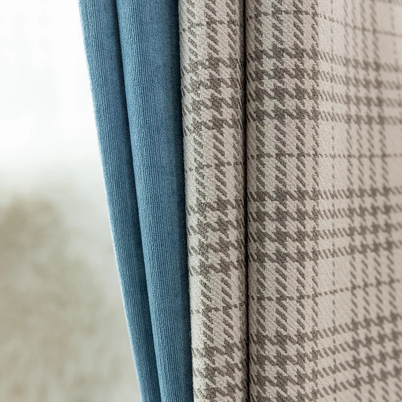 2021 британские клетчатые сращивающиеся светонепроницаемые шторы для гостиной