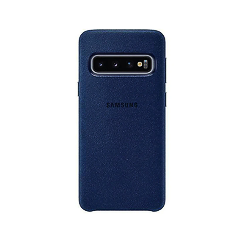 For Samsung S10 Plus case Anti-Fall Suede Leather Back Protective Cover Galaxy S10+ Phone Case With Logo |