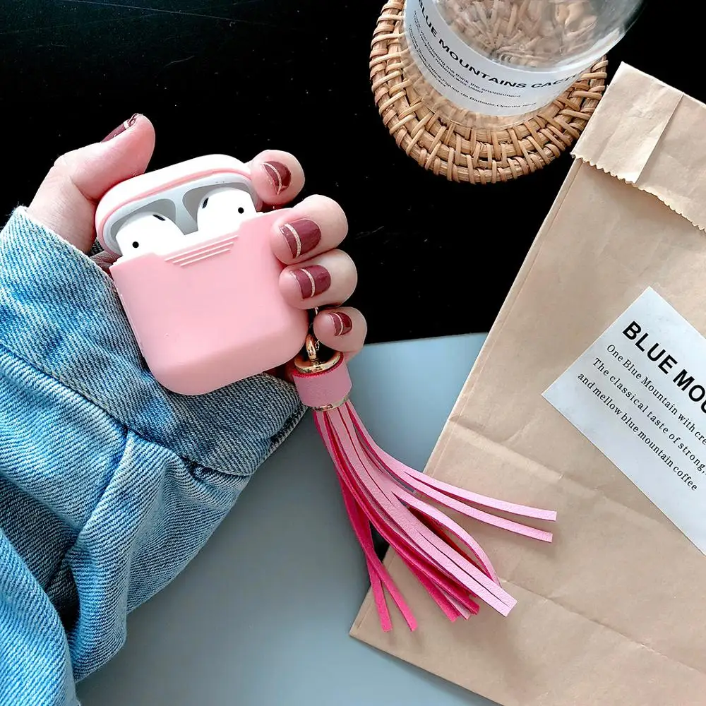 GOOYIYO силиконовый чехол с кисточками для Airpods 1 2 Bluetooth наушники зарядным