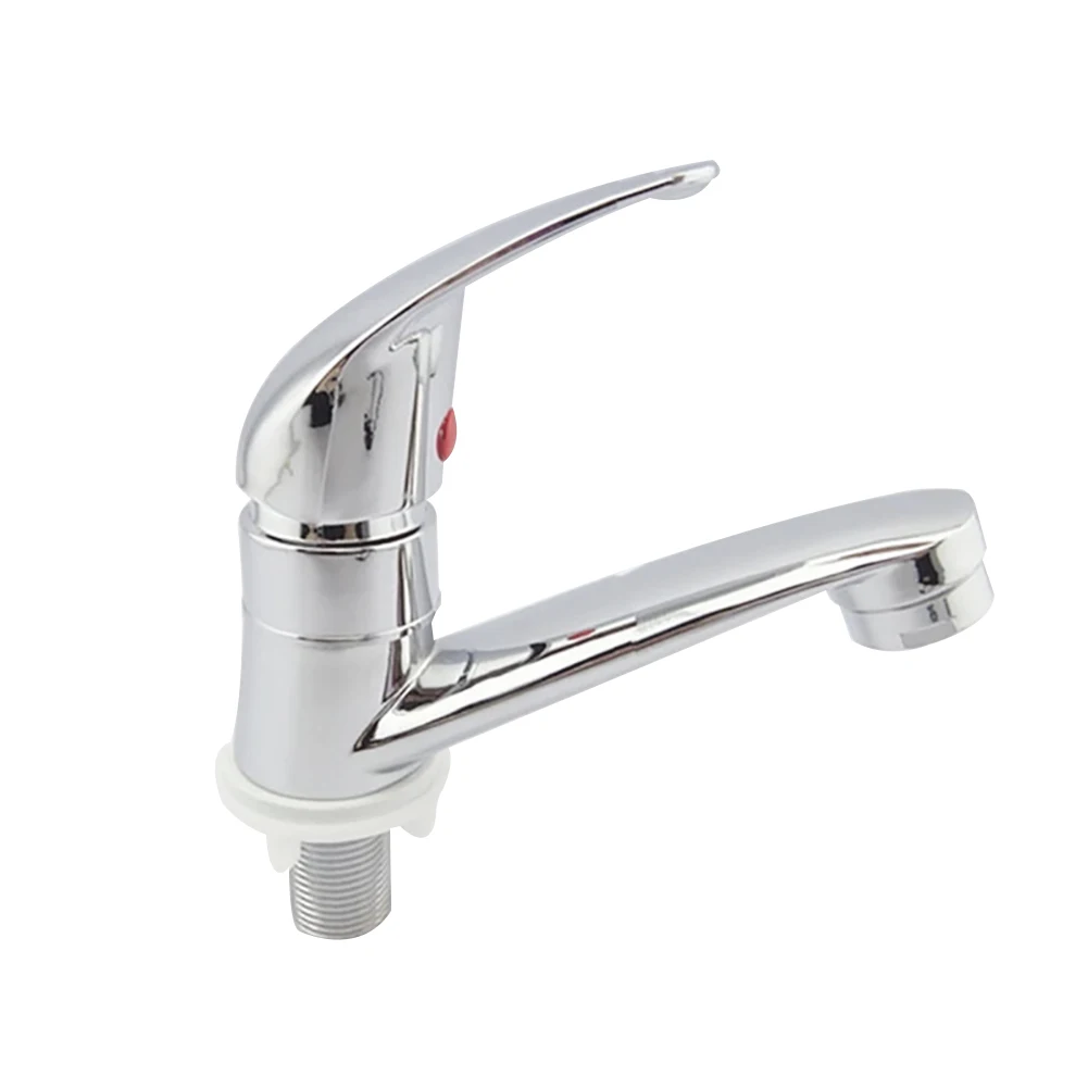 

Bathroom Basin Sink Faucet Chrome Single Handle Kitchen Tap Faucet Mixer Cold Water Hose Chrome Finished
