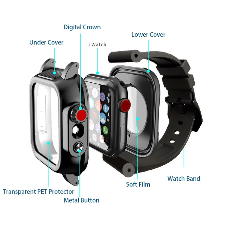 Ремешок Камуфляжный для Apple Watch Series 5 4 40/44 мм резиновый водонепроницаемый браслет 3