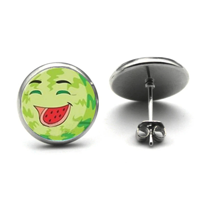 Лимонные серьги модные фруктовые вишневые серьги-гвоздики красные украшения в