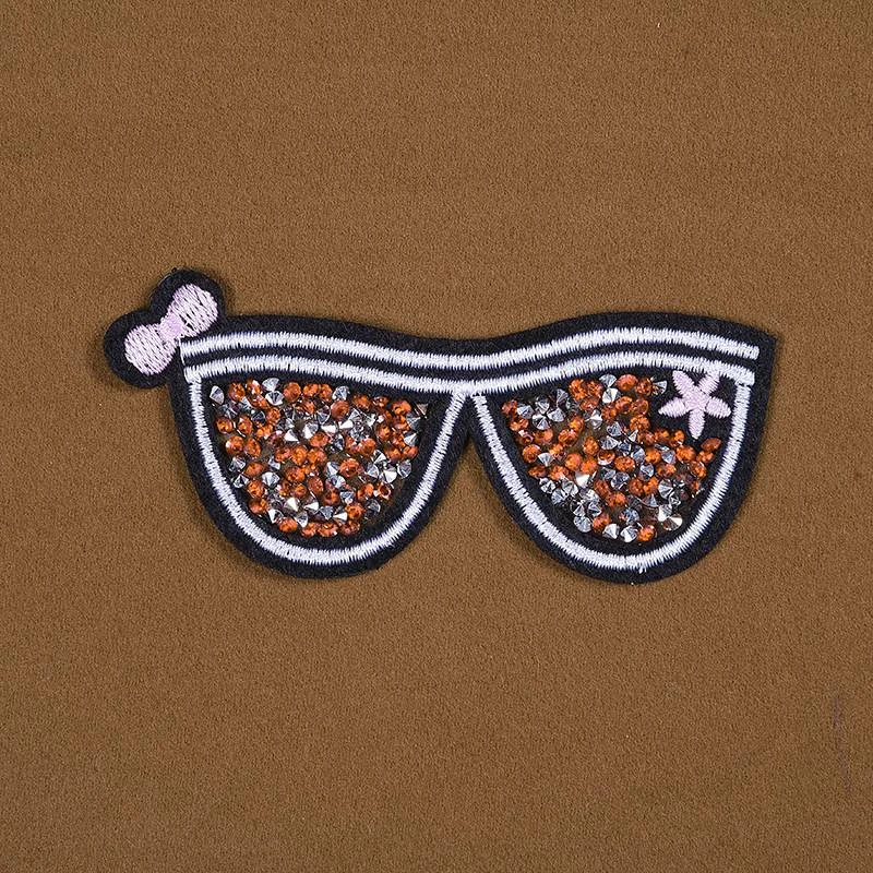 Алмазные очки термоклейкие патчи с вышивкой плавкие нашивки для одежды утюжок на