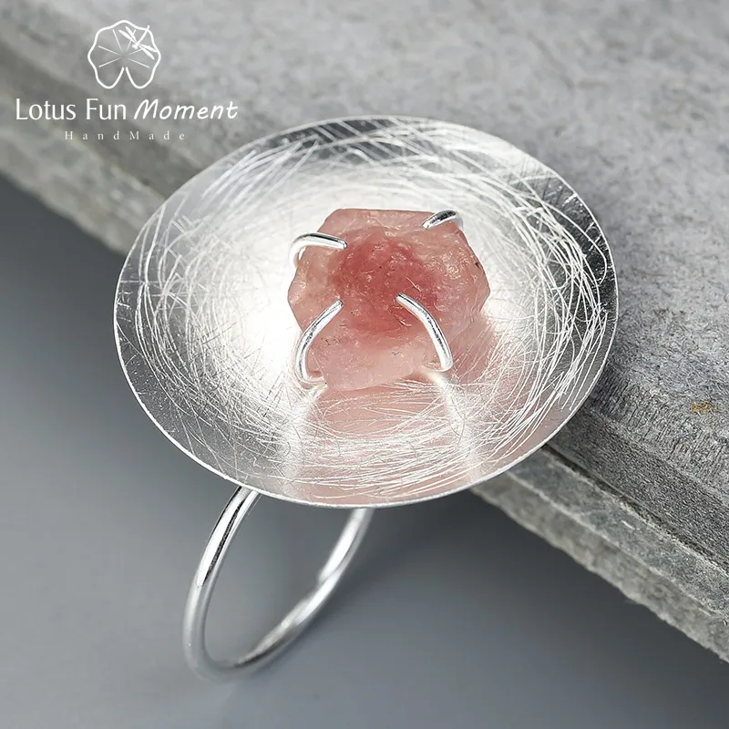 Red Tourmaline Lotus Забавный момент реальные 925 пробы серебро натуральный драгоценный камень ювелирные украшения регулируемый Личность Круглый кольц - Цвет основного камня: Red Tourmaline