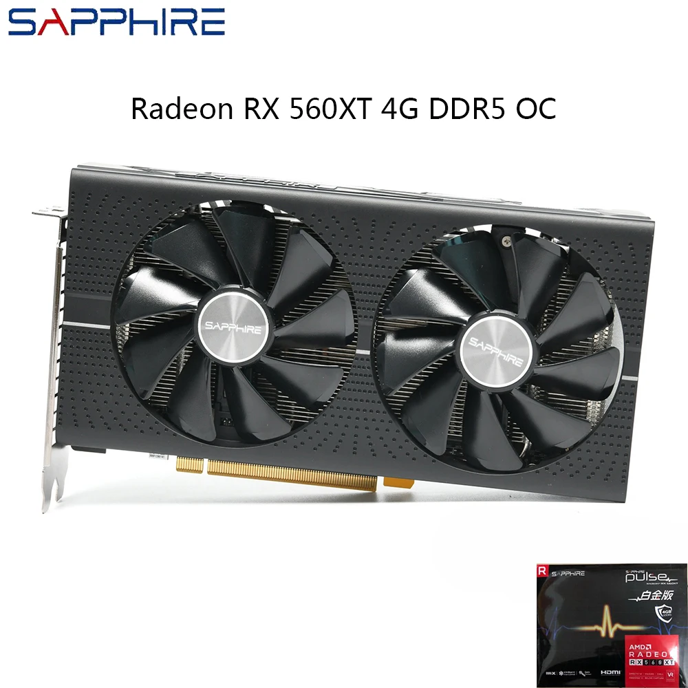 Новая графическая карта Sapphire AMD Radeon RX 560XT 4G OC 4 ГБ GDDR5 256 бит игровые компьютерные