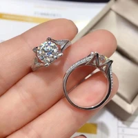 fashion creative letter m ring inlay dazzling 8mm moissanite zircon silver fine jewelry for charm women wedding engagement gift