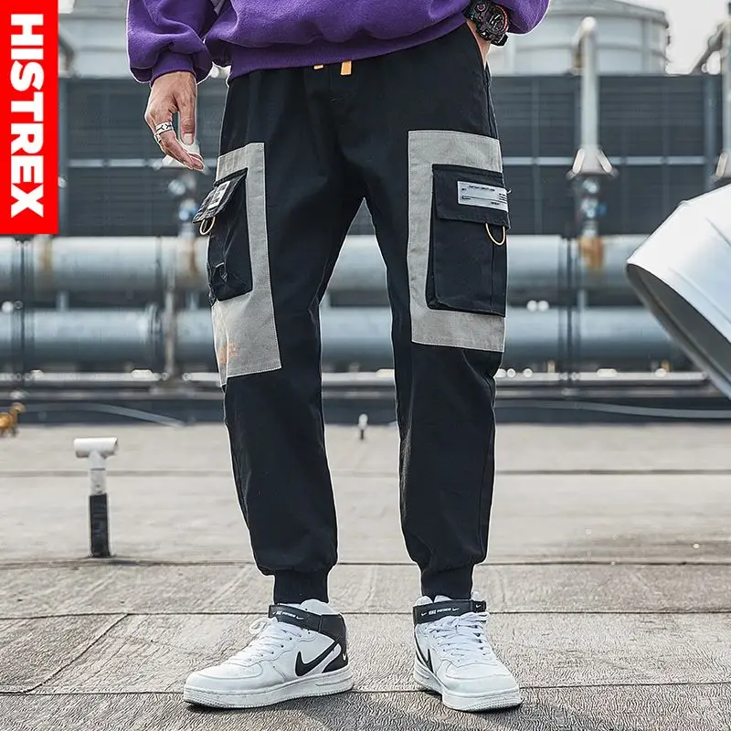 HISTREX 100 Cotton Harem Pockets Baggy Men Pant Work ClothesFamous Tatical Fashion Classic For Male Clothing Motorcycle HZ1B1# | Мужская