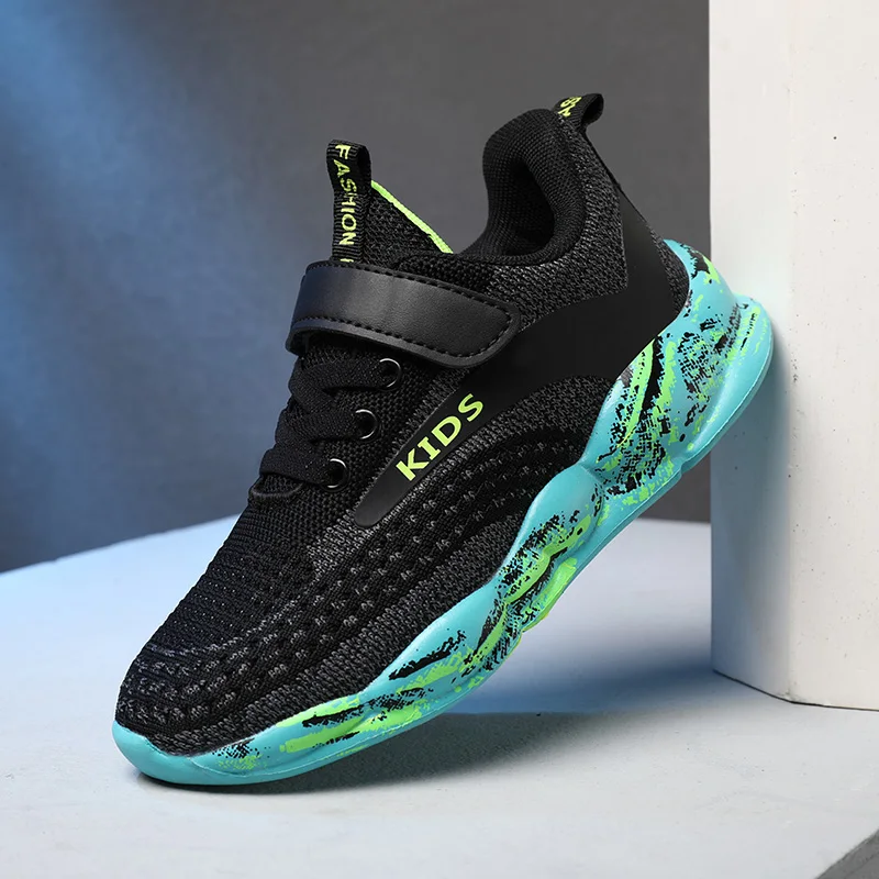 Осенняя детская спортивная обувь для мальчиков Дышащие кроссовки бега Детская