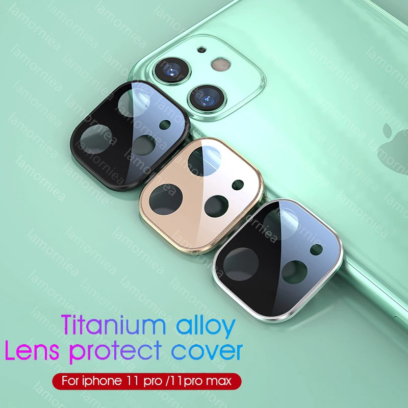 2 в 1 Защитное стекло для камеры iPhone 11 Pro Max металлическое защитное кольцо защитный