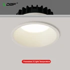 DBF безрамочный 3 светильника с изменением температуры, антикоррозийный Диммируемый Светодиодный точечный светильник, антибликовый светодиодный потолочный светильник, светодиодный точечный светильник