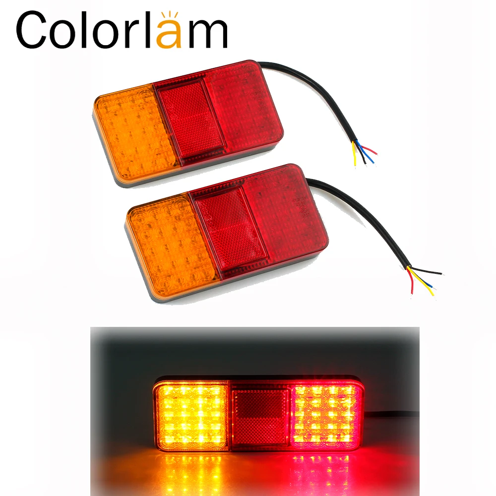 Colorlam, 2 шт., 12 В постоянного тока, 40 светодиодов, янтарно-красный задний стоп-сигнал, световой индикатор E-Mark для прицепа, грузовика, фургона, грузовика, фургона