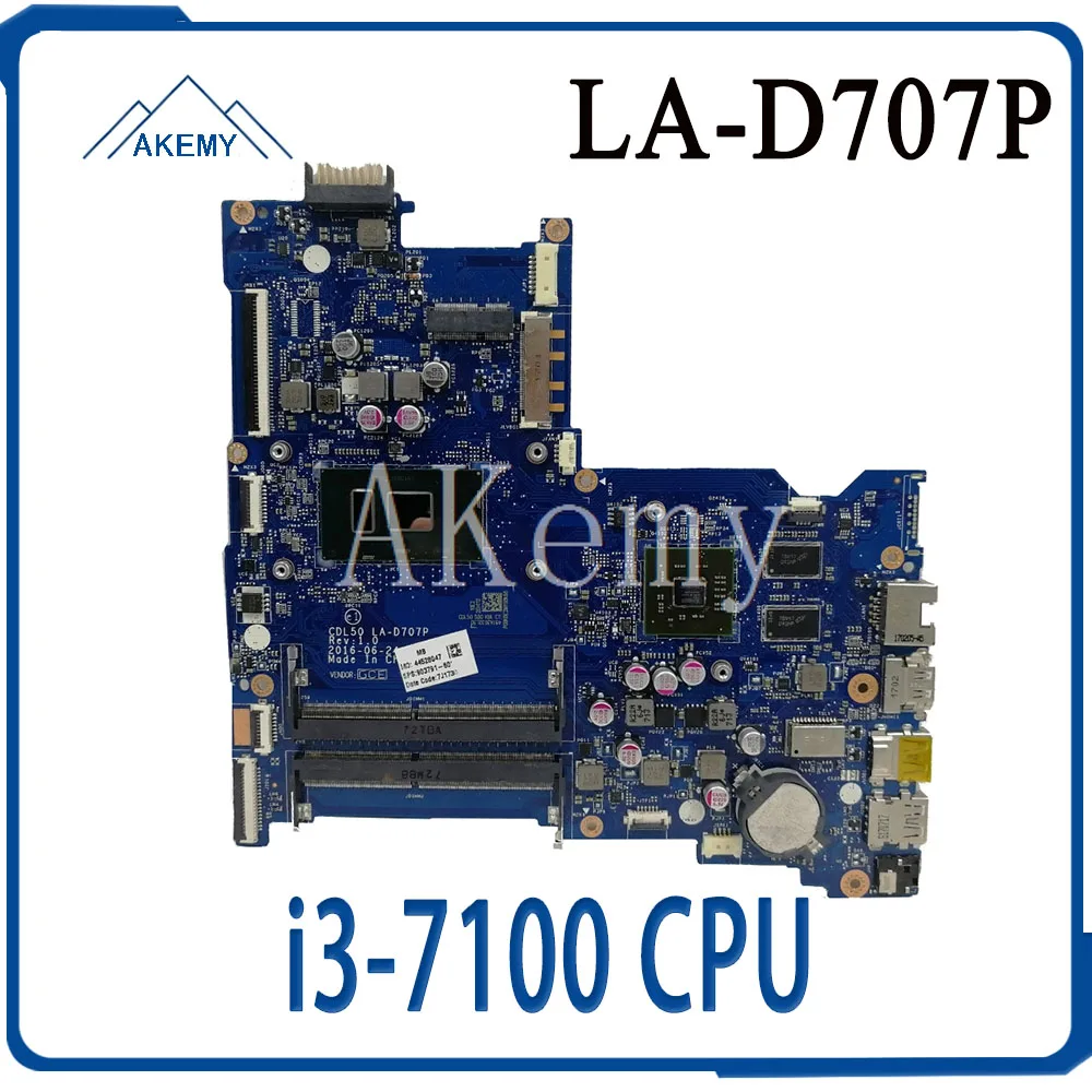 Для 903787 601 903786 501 001 материнская плата для ноутбука For HP 15 AY AY180TX с i3 7100 LA D707P