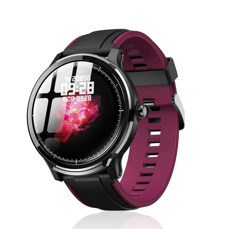 Purple ESEED SN80 Смарт-часы для мужчин IP68 Водонепроницаемые 60 дней в режиме ожидания 1,3 дюймов Allloy чехол для сердечного ритма и погоды умные часы - Цвет: Purple