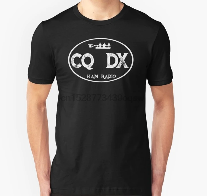

Men tshirt CQ DX calling for contact amateur radio ham radio T Shirt Printed T-Shirt tees top
