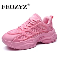 feozyz new fashion chunky sneakers women men breathable couple trainers running shoes female male