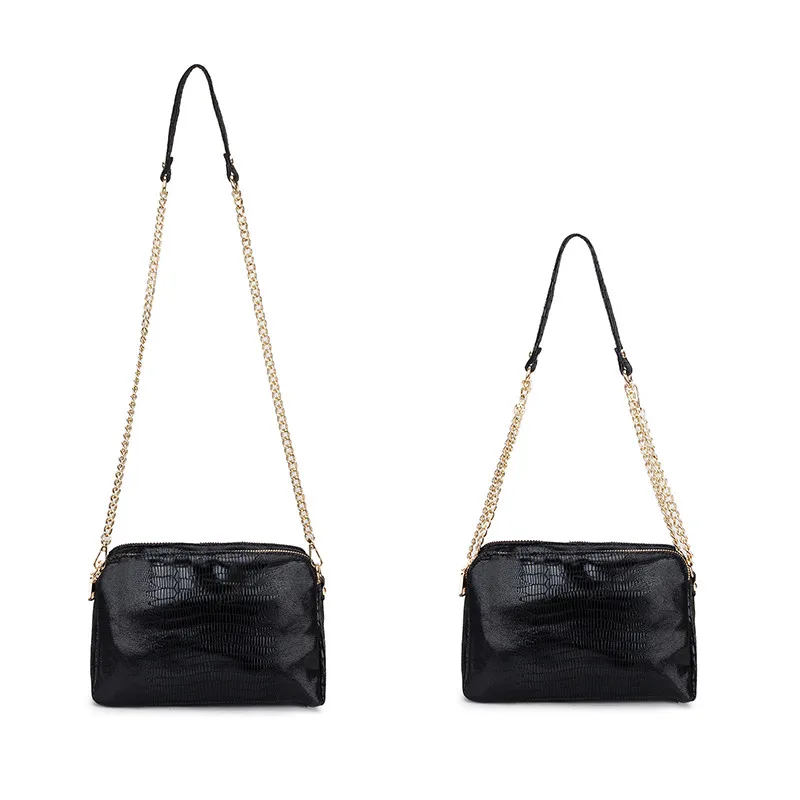 Женская сумка мессенджер MJ маленькая из искусственной кожи с цепочкой и змеиным