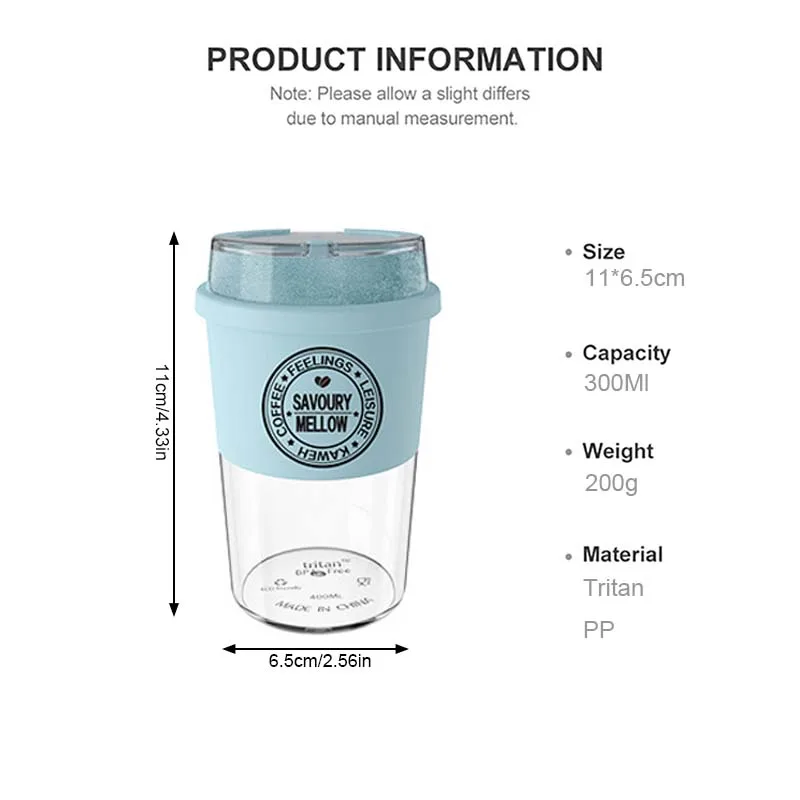Портативная кофейная кружка из тритана YMEEI 300 мл герметичная пластиковая для чая