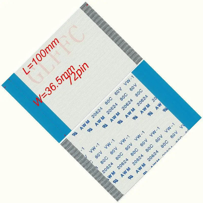 0 5 Шаг 64 ~ 72pin 20 1500 мм B-Тип Гибкий плоский кабель FFC awm 20624 ROHS для TTL LCD DVD Компьютера |