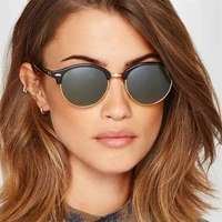 2022 new fashion rice nail semi rimless sunglasses men women brand designer vintage round sun glasses uv400