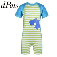 swimsuit infant baby boys one piece shark pattern printed short sleeves swimming summer bathing suit toddler swimwear