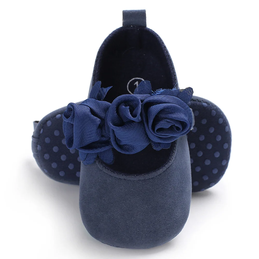 Zapatos de beb&eacute; reci&eacute;n nacido, primeros pasos, mocasines de ante, Princesa, encaje, flor, suela suave, antideslizante, para cuna-4