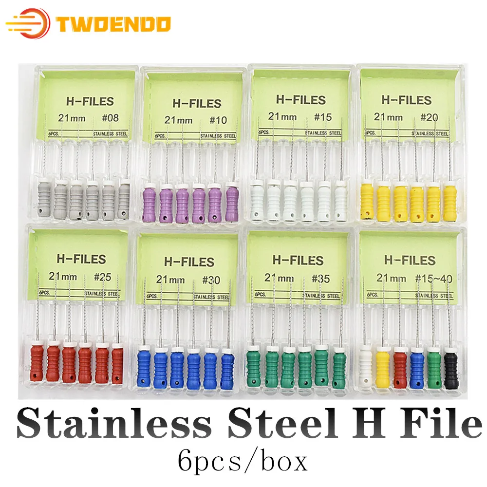 Стоматологические 10 коробок нержавеющая сталь корневой канал H файл 21 мм 25 файлы
