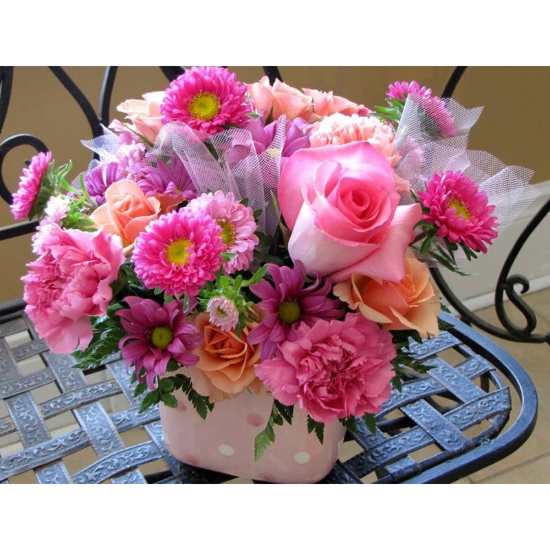 Картина из страз 5D сделай сам алмазная 3D-картина с пионами розами хризантемами