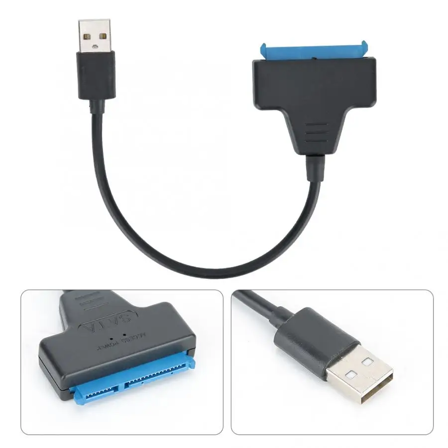 Adapter Converter Cable Black USB2.0 to 2.5in SATA/USB Interface Solid State Disk Accessories Computer |