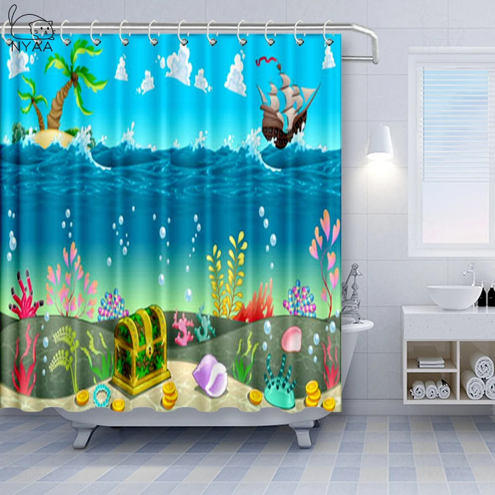 Подводная душевая занавеска NYAA в стиле ретро гранж морское судно Промышленный
