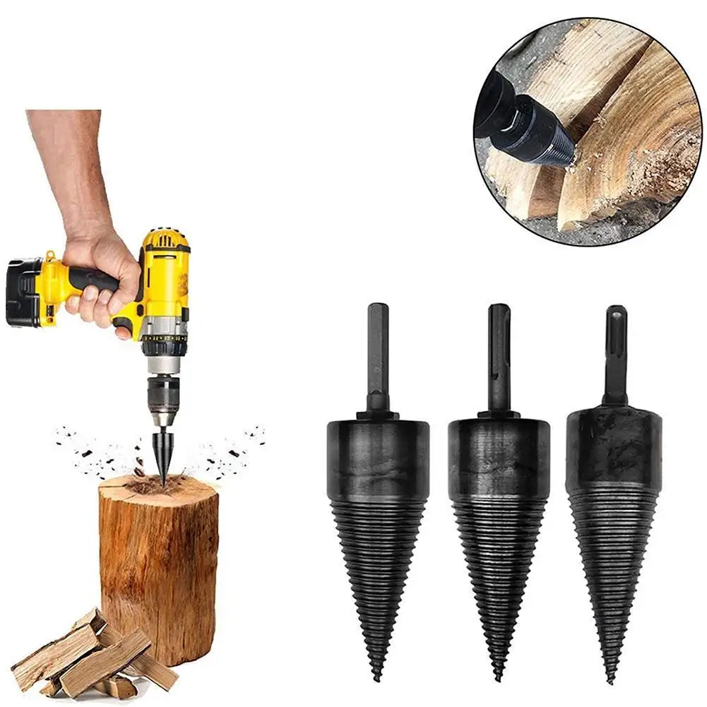 

Cone Wood Chopper Bit Wood Household Breaking Machine Wood Log Splitter Drilling Tools