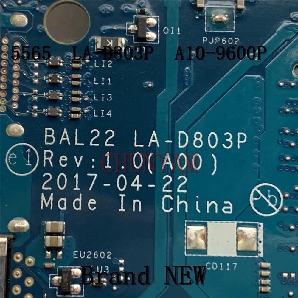 Совершенно новая материнская плата для ноутбука DELL Inspiron 5565 A10-9600P BAL22 LA-D803P R1WJH ПК 100%