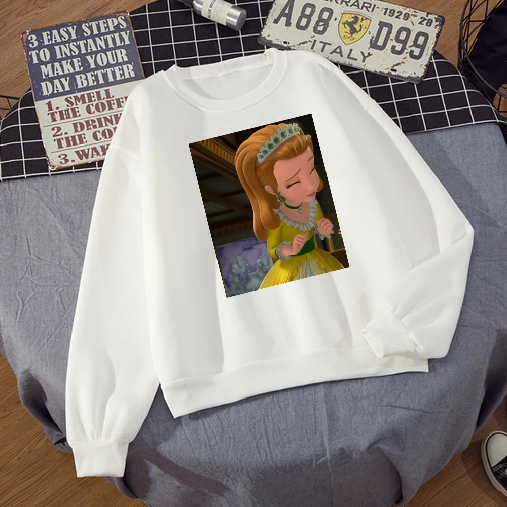 

Disney Sofia and Amber Printed Cartoon Women Hoodies bff Sisters Sweatshirt Spring Summer Casual O-neck Sudadera mujer Vogue
