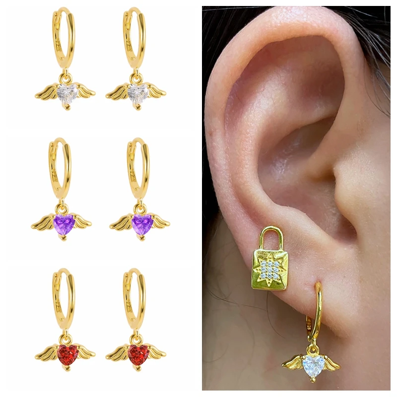 

Женские серьги-кольца из серебра 925 пробы с цирконом