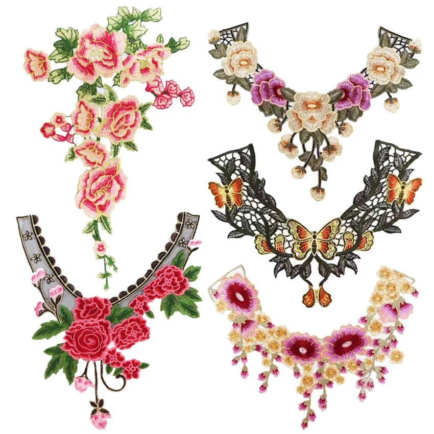 1 шт. аксессуары для одежды Поддельный Воротник вышитая тесьма нашивка